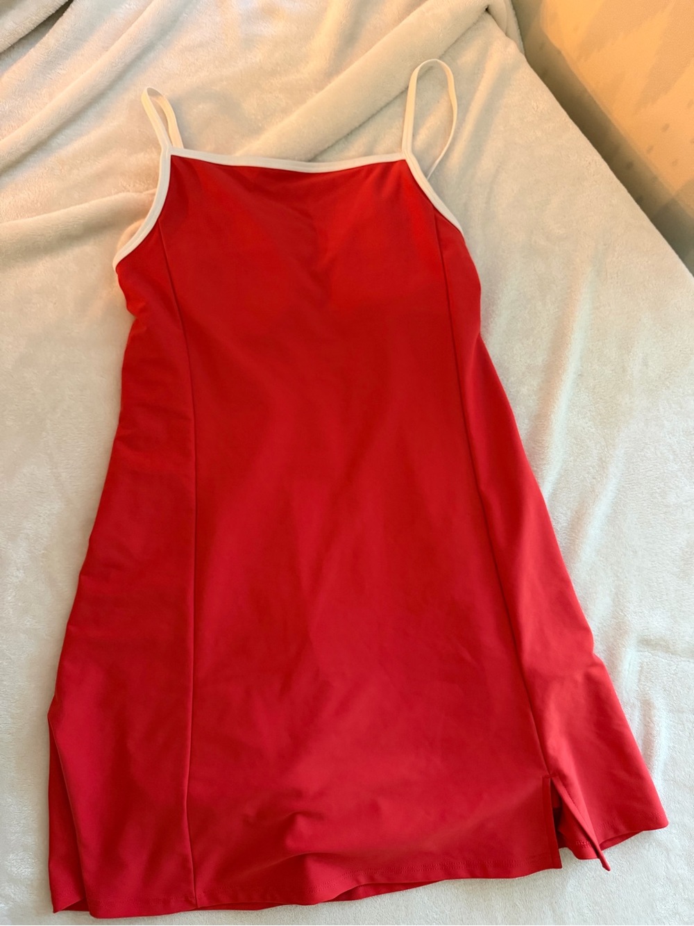 Old Navy Red Mini Slip Dress with White Trim